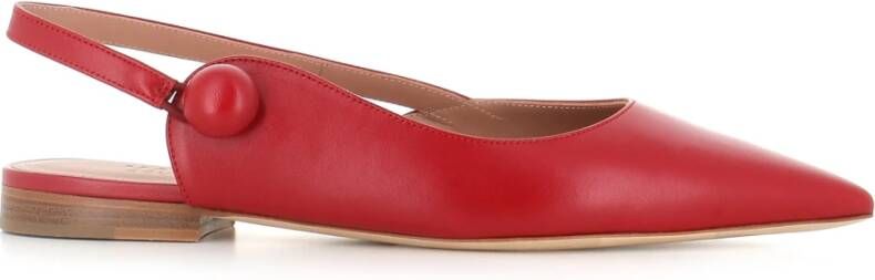 Malone Souliers Rode leren ballerina schoenen met slingback Red Dames