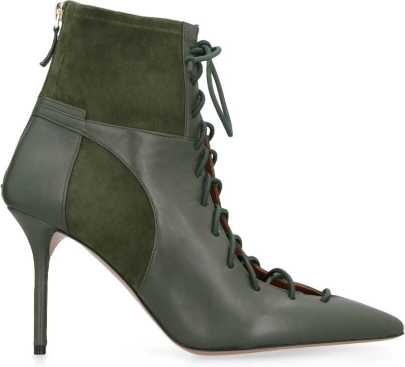 Malone Souliers Suede Stiletto Enkellaarzen Green Dames