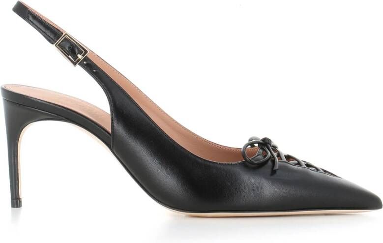 Malone Souliers Zwarte leren slingback hakken Black Dames