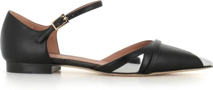 Malone Souliers Zwarte puntige platte schoenen Black Dames