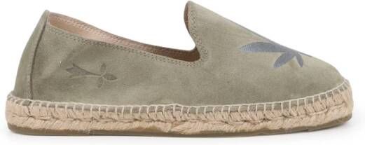 Manebí Army Green Suede Espadrilles met Touw Zool Green Heren