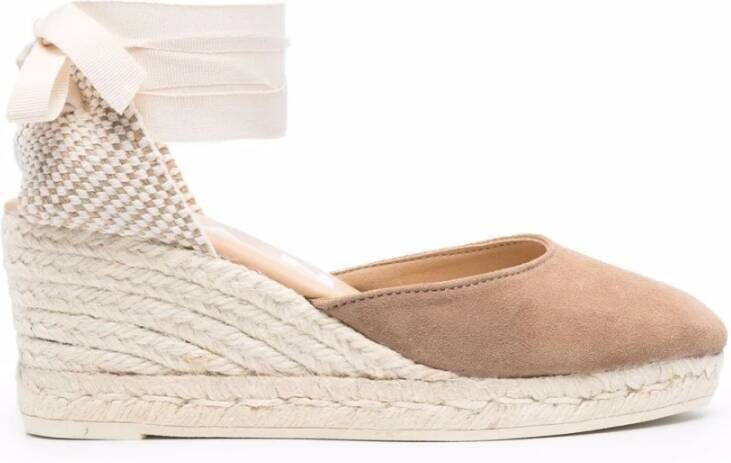 Manebí Beige Suède Platte Schoenen Beige Dames