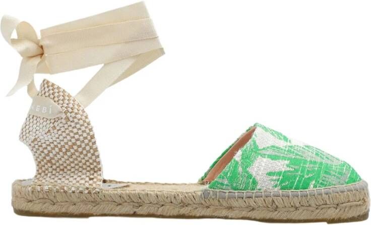 Manebí Espadrilles met enkelbandjes Green Dames