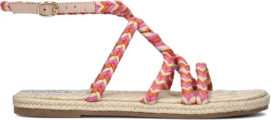 Manebí Gevlochten Touw Sandalen Pink Dames