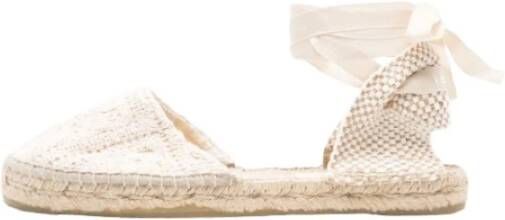 Manebí Macramé Katoenen Espadrilles Slip-On Schoenen Beige Dames