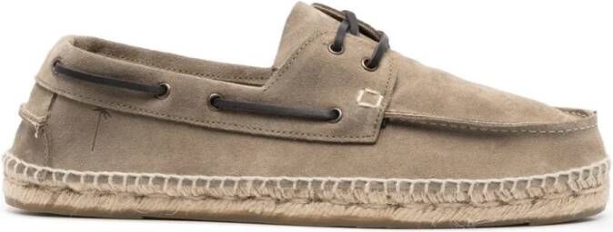 Manebí Taupe Suede Boat Shoes Espadrilles Beige Heren