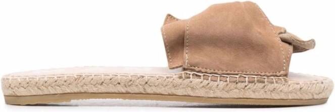 Manebí Vintage Taupe Twist-Detail Espadrille Sandalen Pink Dames