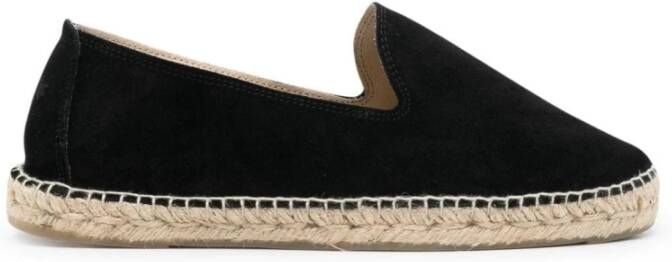 Manebí Zwarte Suède Ronde Neus Espadrilles Black Heren