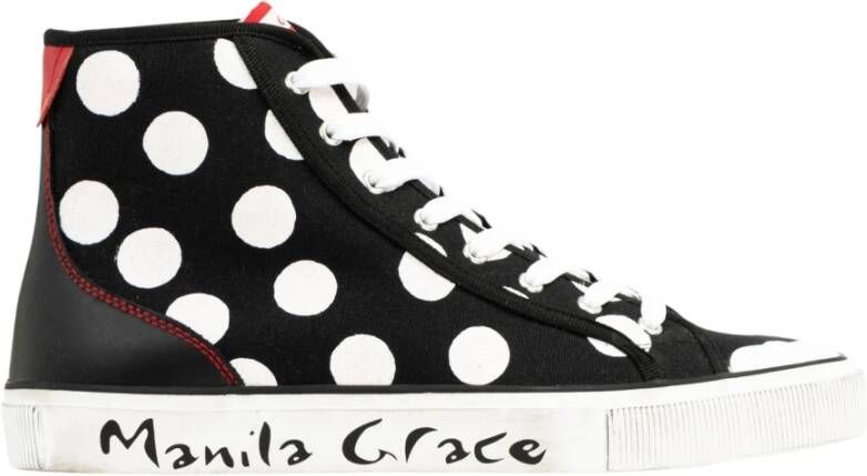 Manila Grace Hoge sneakers met stippen Black Dames