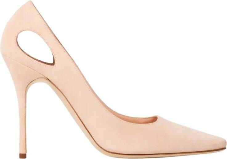 Manolo Blahnik Beige Cutout Heels Beige Dames