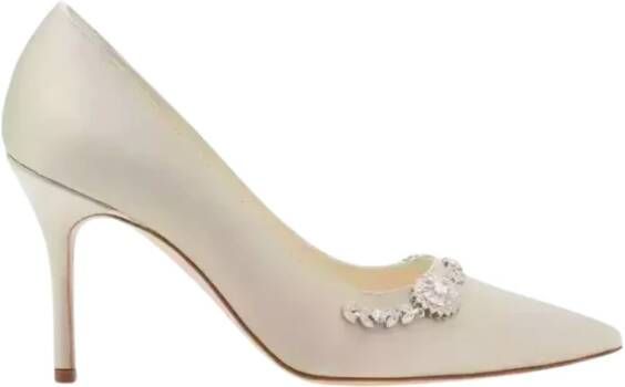 Manolo Blahnik Beige Kristal Stiletto Hakken Beige Dames