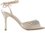 Manolo Blahnik Kristal Detail Satijnen Sandalen Beige Dames - Thumbnail 3