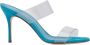 Manolo Blahnik Blauwe Suède Sandalen met PVC Bandjes Blue Dames - Thumbnail 1