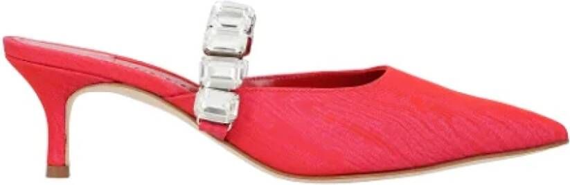 Manolo Blahnik Canvas mules Red Dames