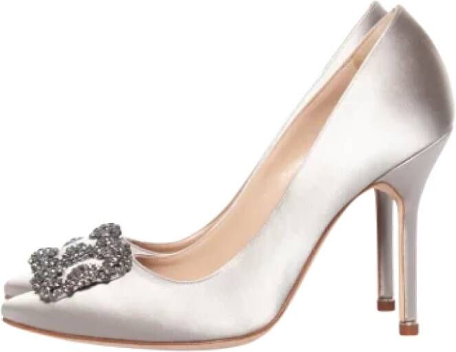 Manolo Blahnik Cotton heels Gray Dames