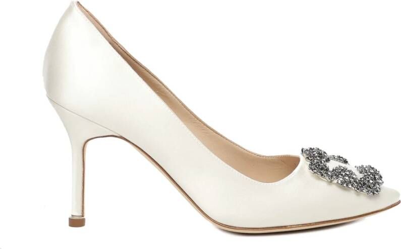 Manolo Blahnik Elegante Hangisi FMC Dames Schoenen White Dames