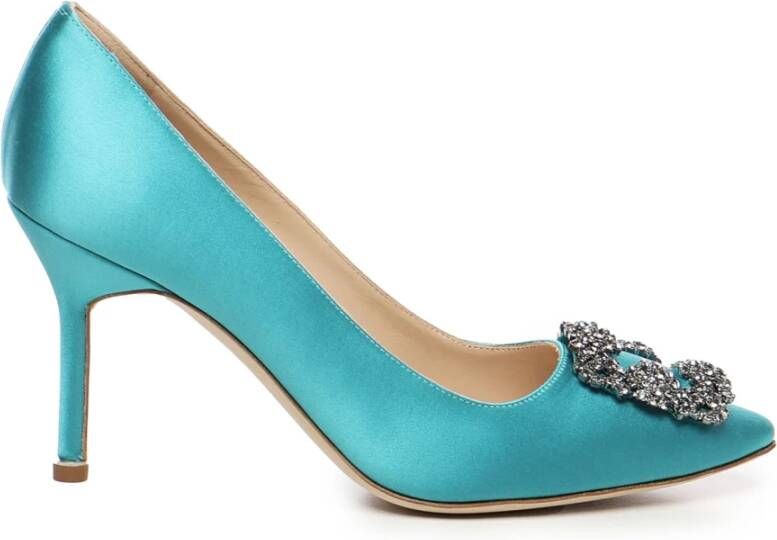 Manolo Blahnik Elegante Hangisi FMC Damesschoenen Blue Dames