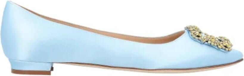 Manolo Blahnik Fabric flats Blue Dames