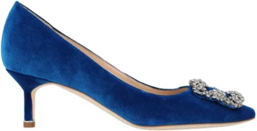 Manolo Blahnik Fabric heels Blue Dames