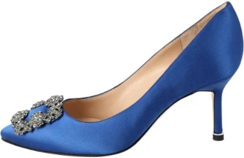 Manolo Blahnik Fabric heels Blue Dames