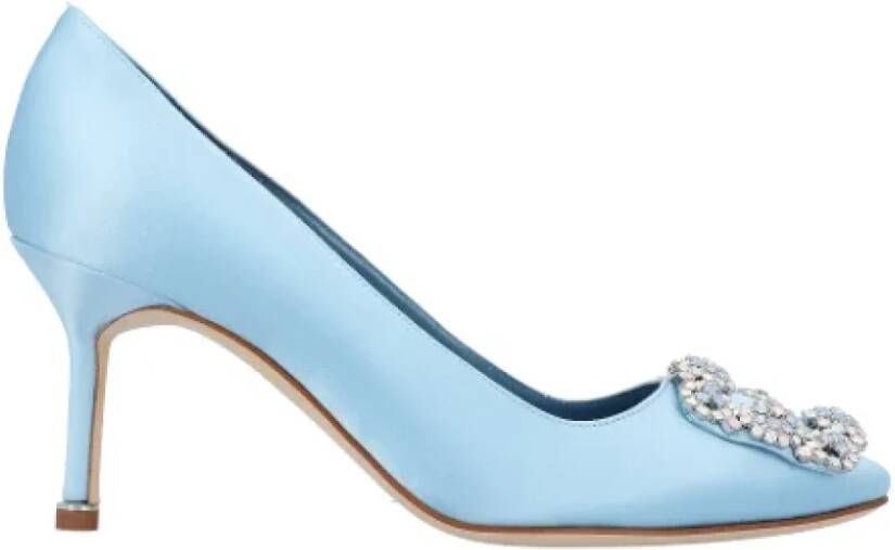 Manolo Blahnik Fabric heels Blue Dames