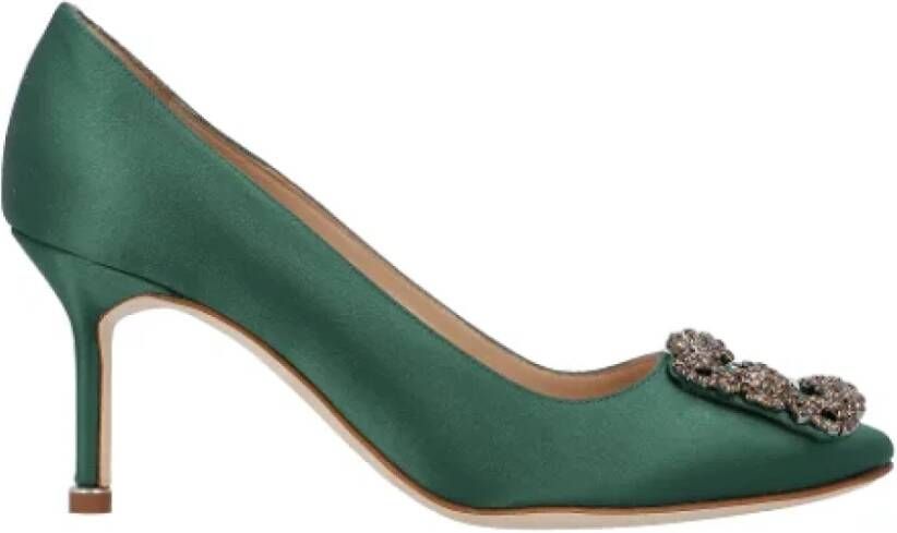 Manolo Blahnik Fabric heels Green Dames