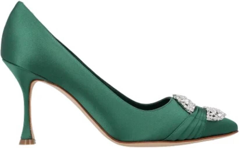 Manolo Blahnik Fabric heels Green Dames