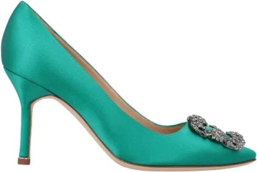 Manolo Blahnik Fabric heels Green Dames