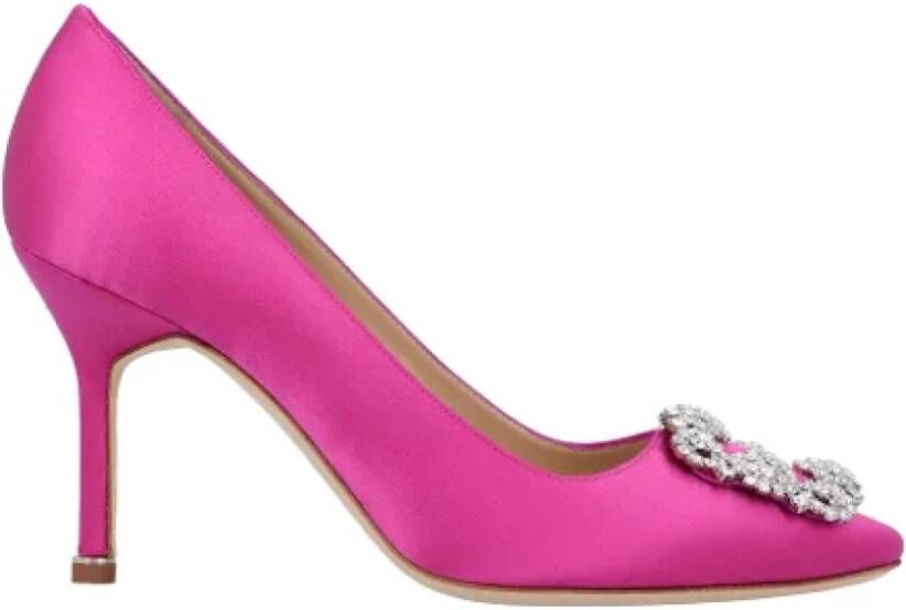 Manolo Blahnik Fabric heels Pink Dames