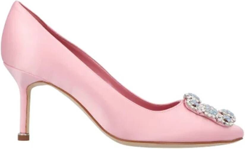 Manolo Blahnik Fabric heels Pink Dames