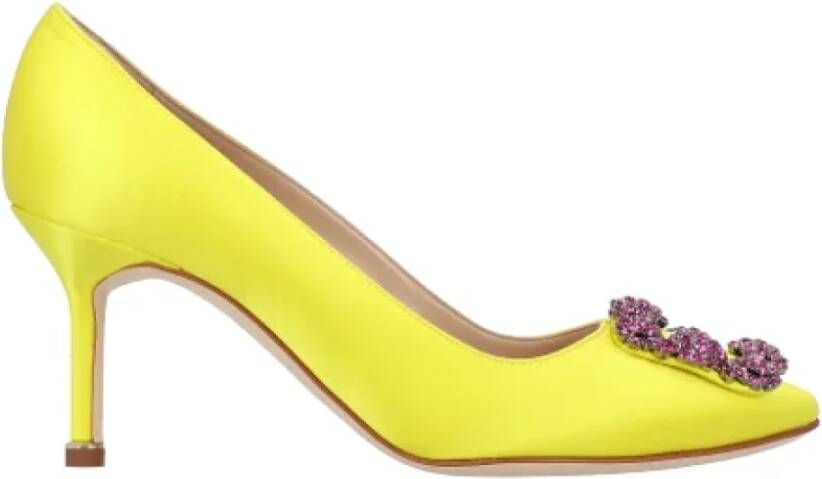 Manolo Blahnik Fabric heels Yellow Dames