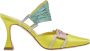 Manolo Blahnik Gele sandalen met hoge hakken en kristallen gespen Yellow Dames - Thumbnail 1