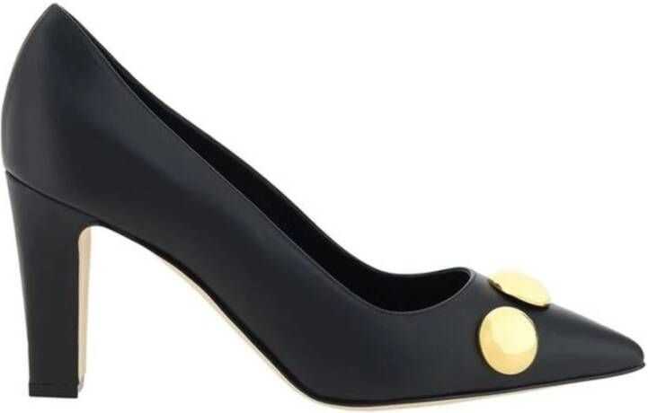 Manolo Blahnik Geometrische Hak Kalbsleren Pumps met Sferen Black Dames