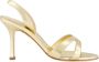 Manolo Blahnik Gouden Metallic Leren Slingback Sandalen Yellow Dames - Thumbnail 5