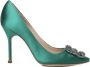 Manolo Blahnik Groene Satijnen Hoge Hak Décolleté Green Dames - Thumbnail 2