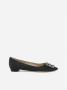 Manolo Blahnik Zwarte platte satijnen pumps met kristallen gesp Black Dames - Thumbnail 5