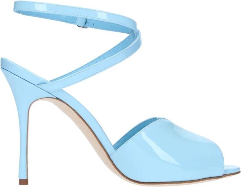 Manolo Blahnik Hourani Sandalen met Lakleer Blue Dames