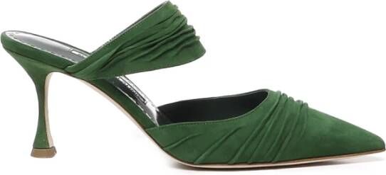 Manolo Blahnik Katoen Elastan Sandalen Green Dames