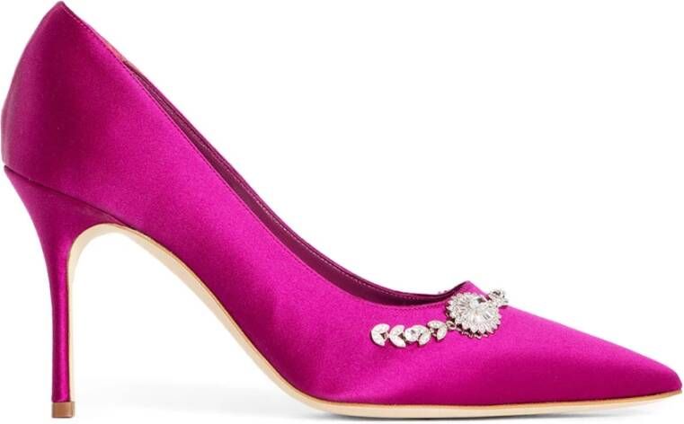 Manolo Blahnik Kristal Gala Stiletto Hakken Pink Dames