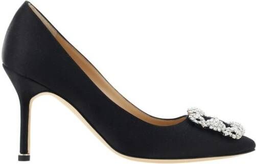 Manolo Blahnik Kristal Gesp Satijnen Pumps Black Dames