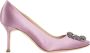 Manolo Blahnik Kristallen gesp stiletto hak in roze Pink Dames - Thumbnail 1