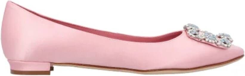 Manolo Blahnik Leather flats Pink Dames