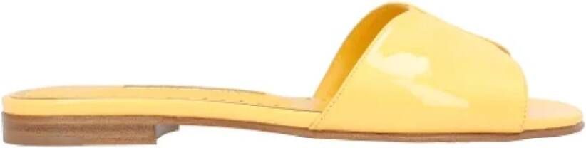 Manolo Blahnik Leather flats Yellow Dames