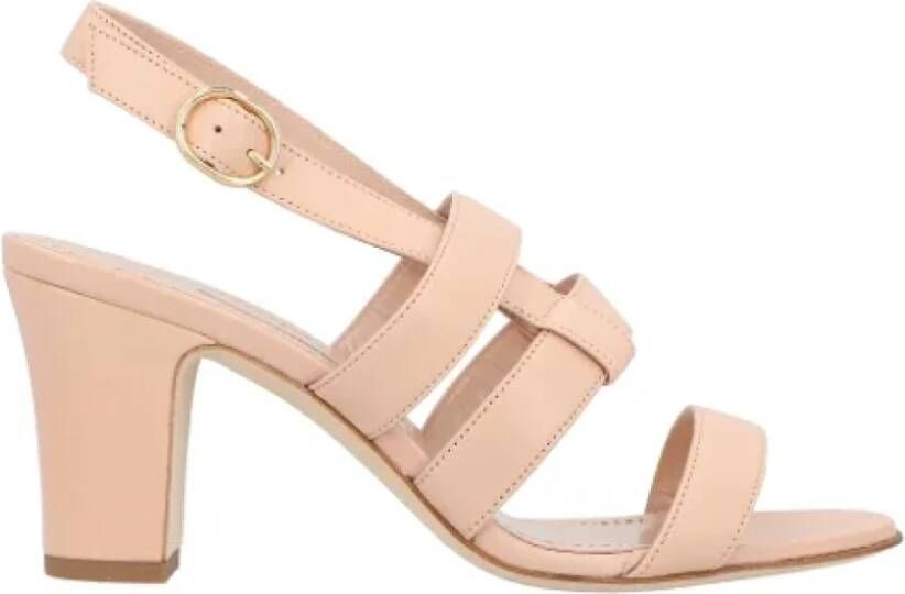 Manolo Blahnik Leather sandals Beige Dames