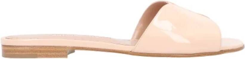 Manolo Blahnik Leather sandals Beige Dames