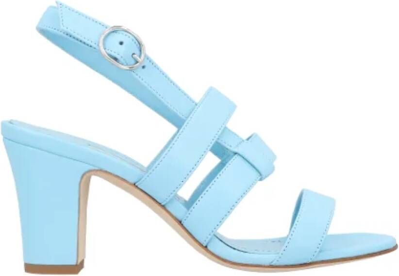 Manolo Blahnik Leather sandals Blue Dames