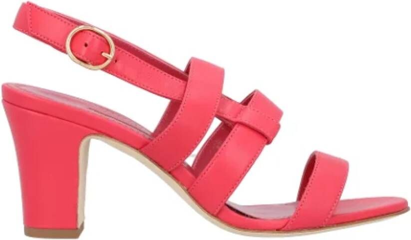 Manolo Blahnik Leather sandals Red Dames