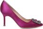 Manolo Blahnik Magenta Kristallen Gesp Hak Pumps Pink Dames - Thumbnail 1