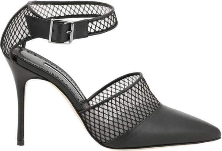 Manolo Blahnik Mesh Stiletto Hakken Pumps Black Dames