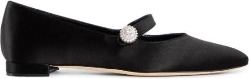 Manolo Blahnik Platte schoenen met juweelknoop puntige neus Black Dames